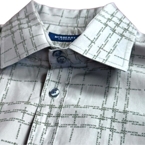 BURBERRY LONDON  Authentic Mens Logo Plaid Cotton Button Down Shirt 16-41 - Picture 3 of 16